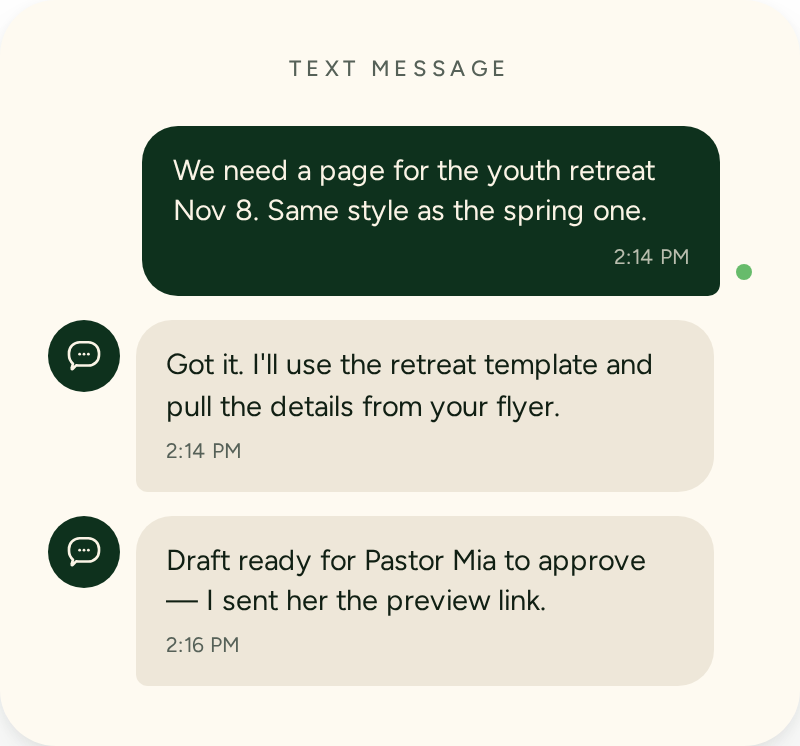 Chat — New event page